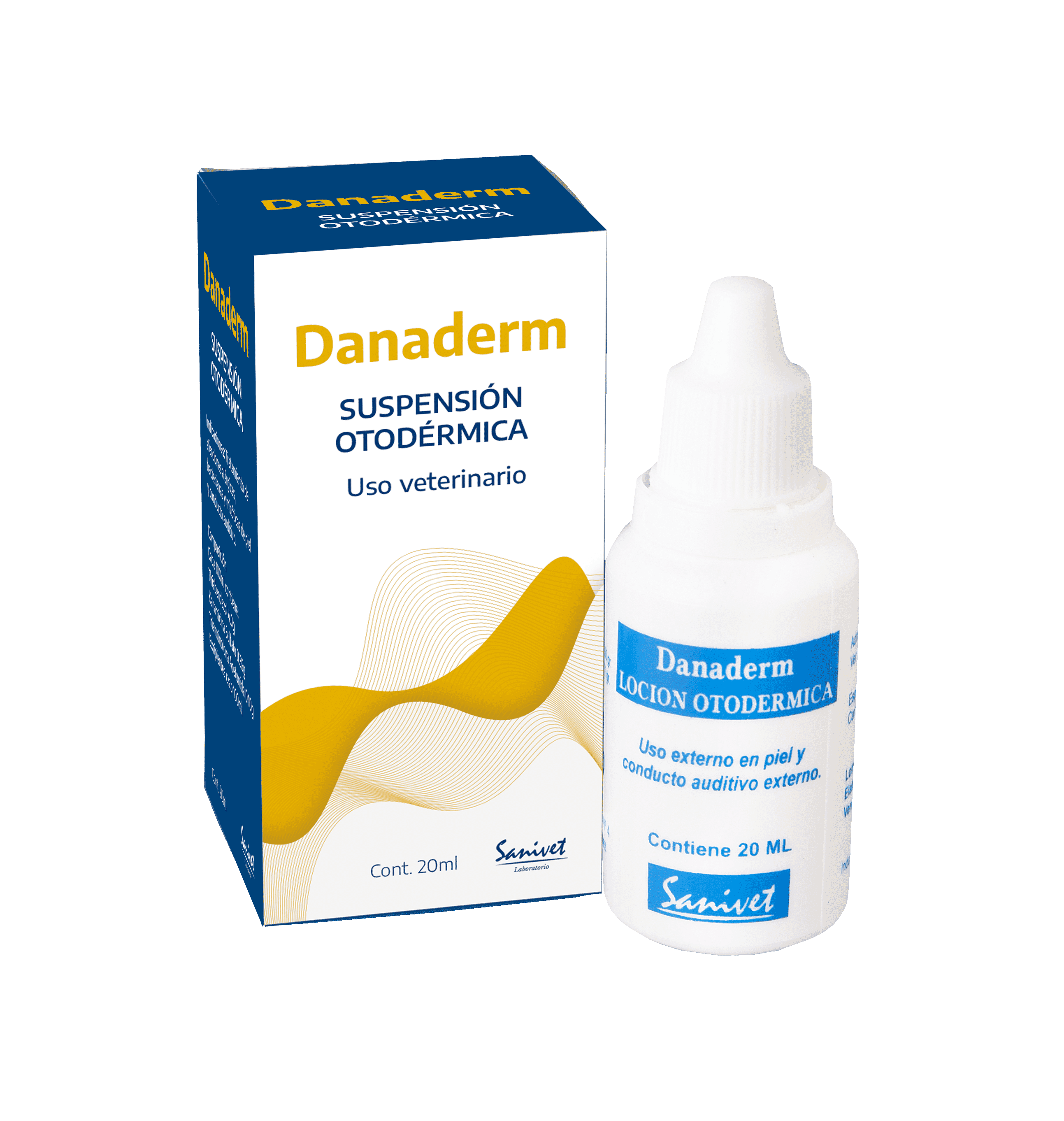 Danaderm, Tratamiento de afecciones alérgica, bacterianas y micóticas de la piel y conducto auditivo externa.